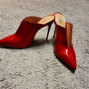 Schutz Docia Mule, Red Patent Leather